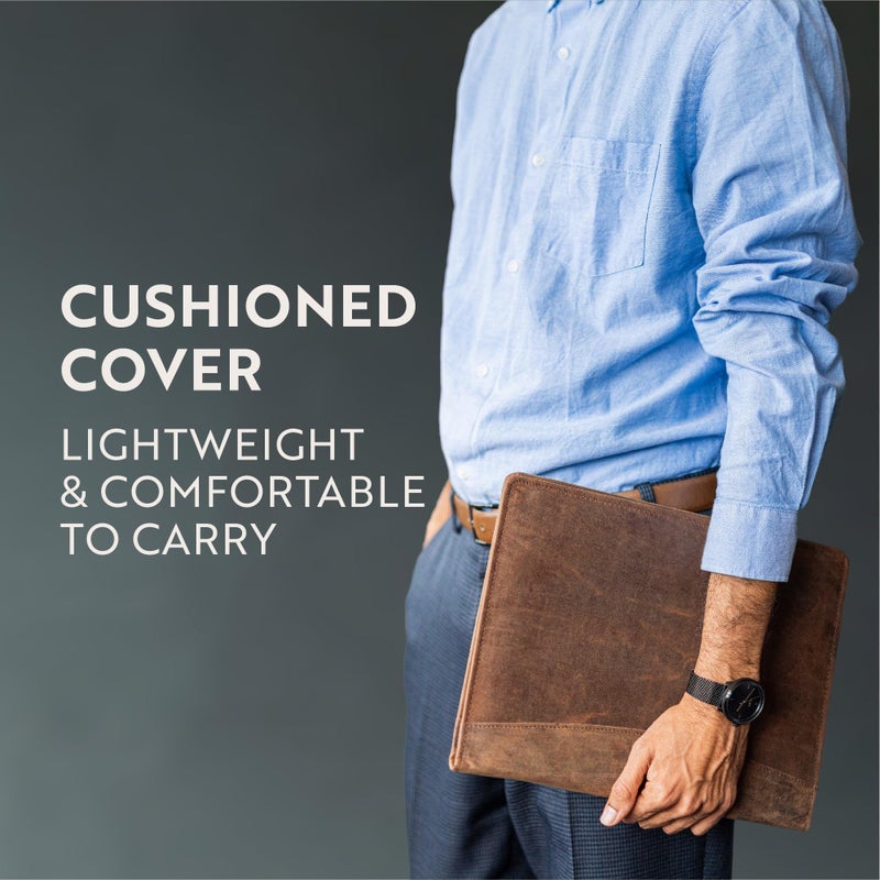 Moonster Leather Portfolio Professional Organizer Padfolio â€“ Resume Leather Portfolio Folder with Luxury Pen - Stylish Document Folio with Business Card Holder - Gift Portfolios for Men - Image 2